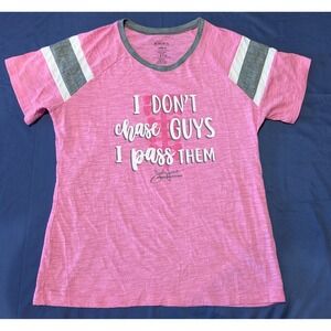 Augusta Sportswear Ladies Pink Racing T-Shirt Pass Guys Size M John Force Racing